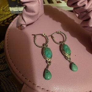 Turquoise Silver Drop Earrings